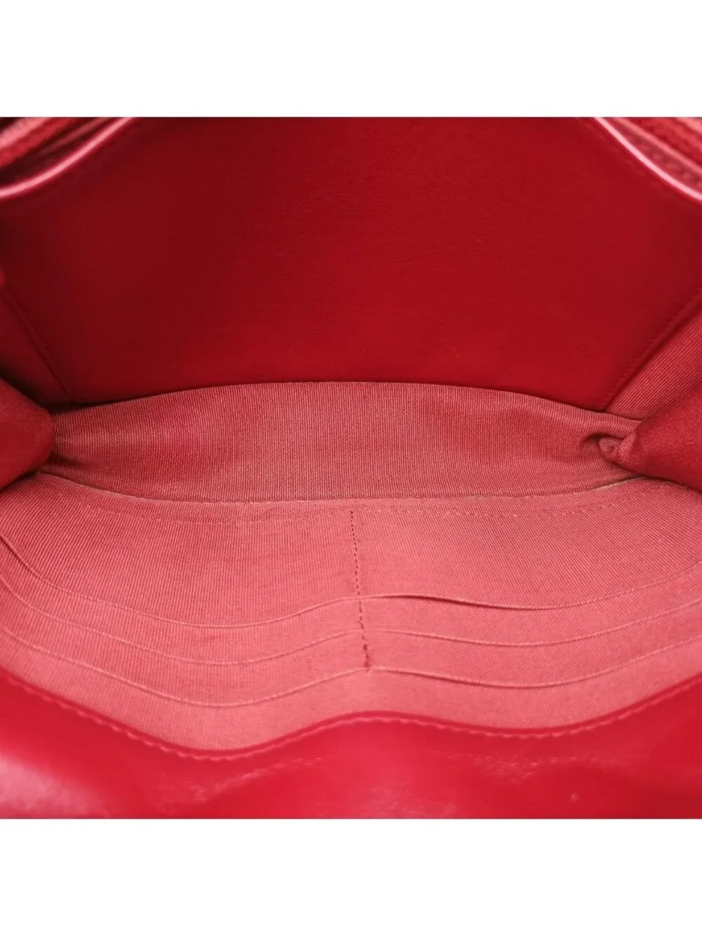 Chanel Quilted CC Logo Red Lambskin Shoulder
